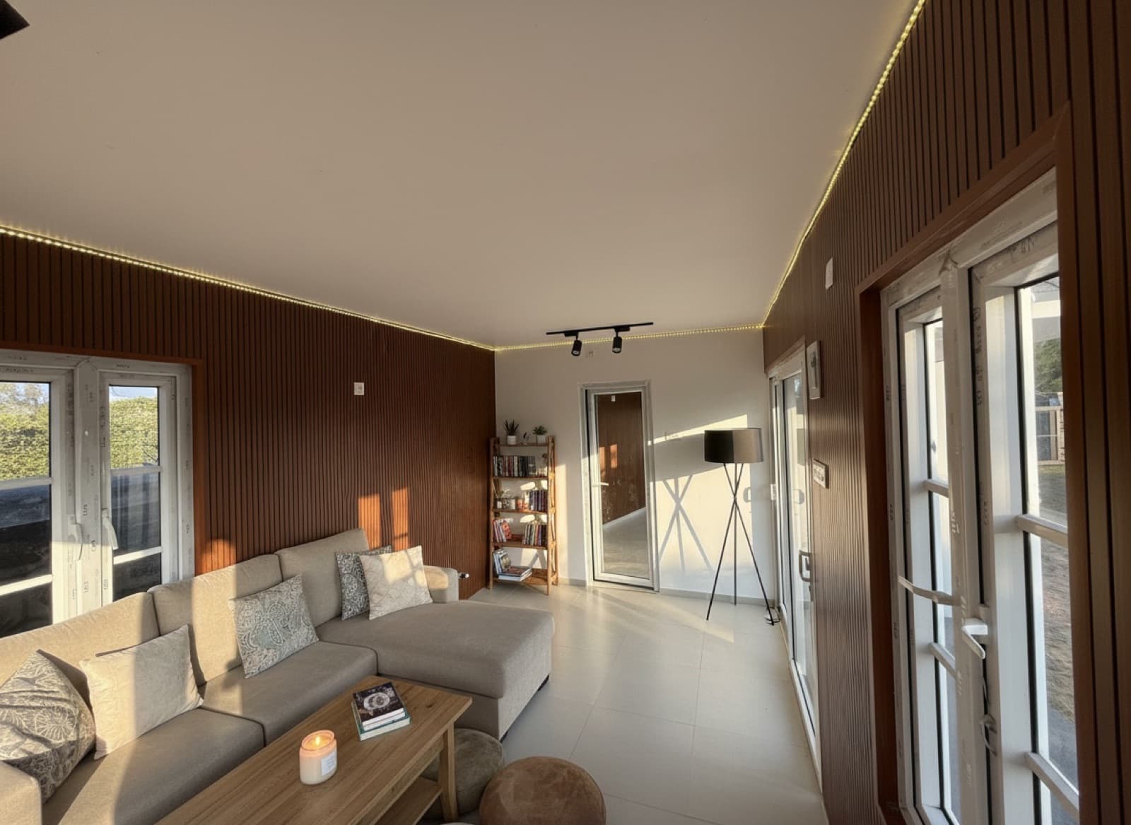 Navy cottage living room